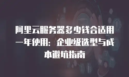 阿里云服务器多少钱合适用一年使用：企业级选型与成本避坑指南