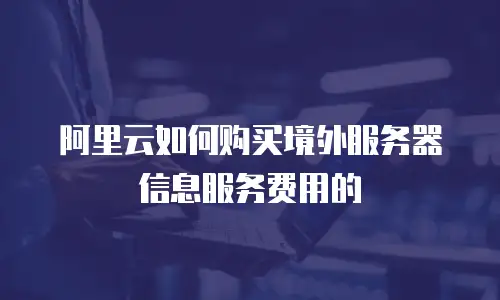 阿里云如何购买境外服务器信息服务费用的
