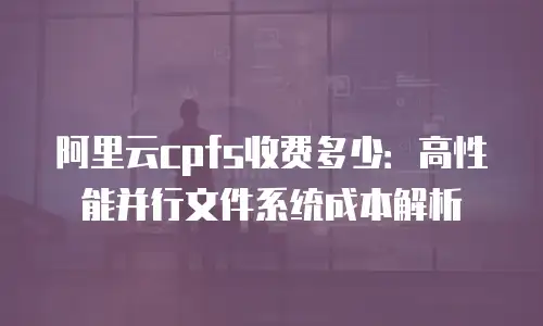 阿里云cpfs收费多少：高性能并行文件系统成本解析