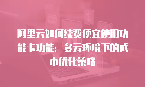 阿里云如何续费便宜使用功能卡功能：多云环境下的成本优化策略
