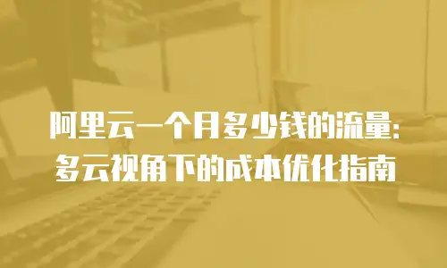 阿里云一个月多少钱的流量：多云视角下的成本优化指南