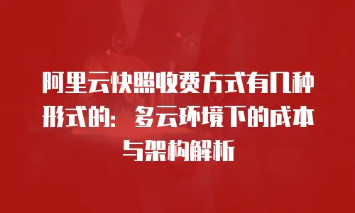 阿里云快照收费方式有几种形式的：多云环境下的成本与架构解析