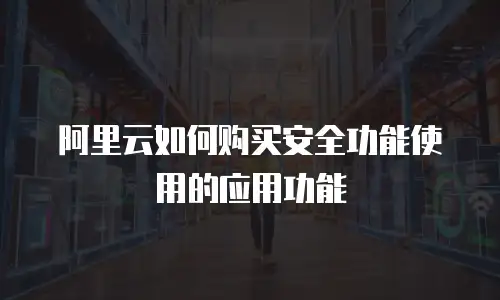 阿里云如何购买安全功能使用的应用功能