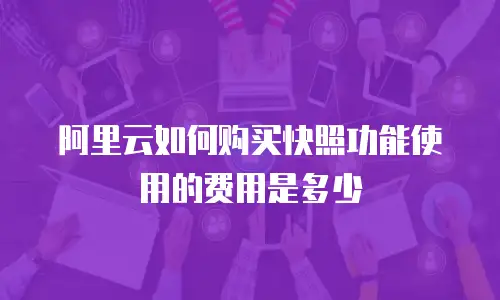 阿里云如何购买快照功能使用的费用是多少
