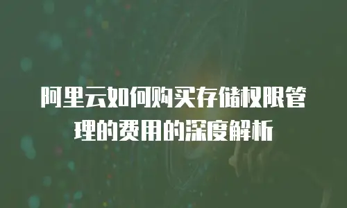 阿里云如何购买存储权限管理的费用的深度解析