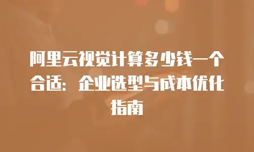 阿里云视觉计算多少钱一个合适：企业选型与成本优化指南