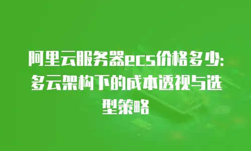 阿里云服务器ecs价格多少：多云架构下的成本透视与选型策略
