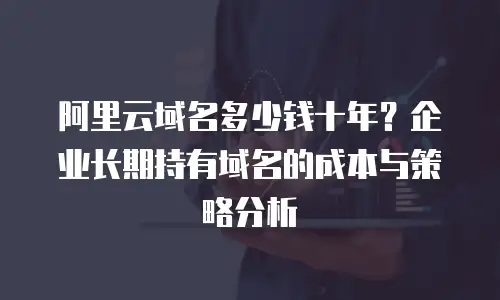 阿里云域名多少钱十年？企业长期持有域名的成本与策略分析