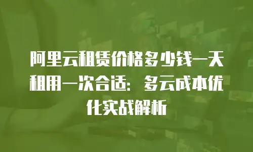 阿里云租赁价格多少钱一天租用一次合适：多云成本优化实战解析