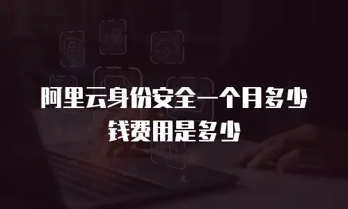 阿里云身份安全一个月多少钱费用是多少