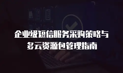 企业级短信服务采购策略与多云资源包管理指南