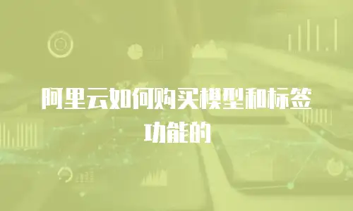 阿里云如何购买模型和标签功能的