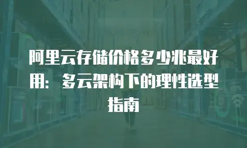 阿里云存储价格多少兆最好用：多云架构下的理性选型指南