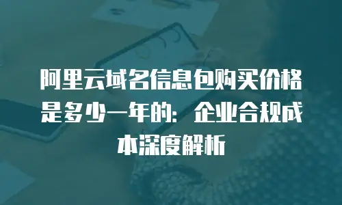 阿里云域名信息包购买价格是多少一年的：企业合规成本深度解析