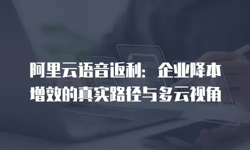 阿里云语音返利：企业降本增效的真实路径与多云视角