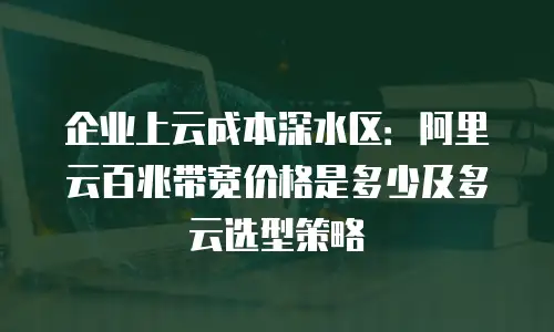 企业上云成本深水区：阿里云百兆带宽价格是多少及多云选型策略