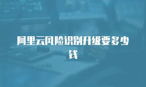 阿里云风险识别升级要多少钱
