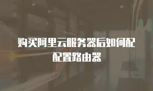购买阿里云服务器后如何配配置路由器