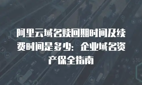 阿里云域名赎回期时间及续费时间是多少：企业域名资产保全指南