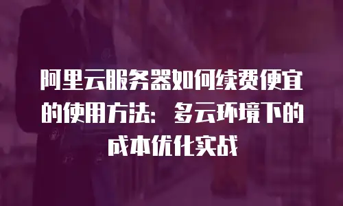 阿里云服务器如何续费便宜的使用方法：多云环境下的成本优化实战