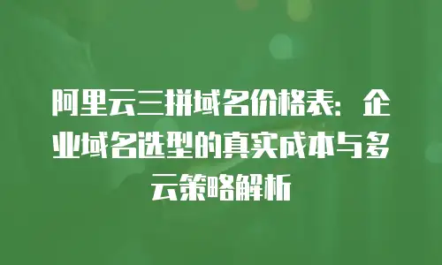 阿里云三拼域名价格表：企业域名选型的真实成本与多云策略解析