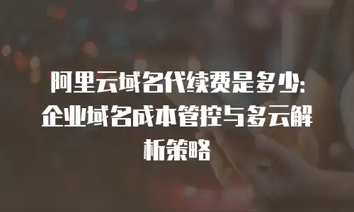 阿里云域名代续费是多少：企业域名成本管控与多云解析策略