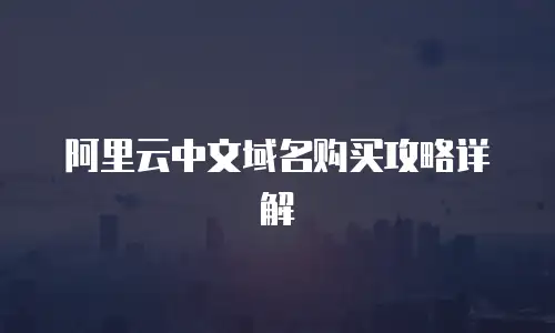 阿里云中文域名购买攻略详解