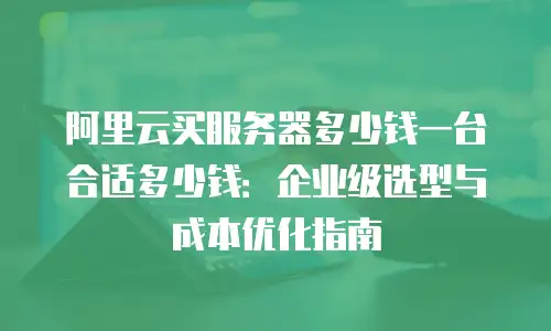 阿里云买服务器多少钱一台合适多少钱：企业级选型与成本优化指南