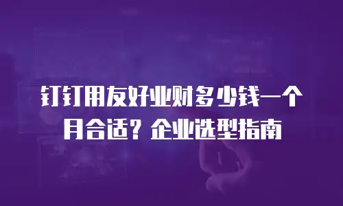 钉钉用友好业财多少钱一个月合适？企业选型指南
