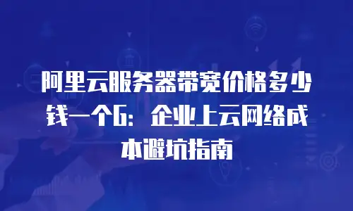 阿里云服务器带宽价格多少钱一个G：企业上云网络成本避坑指南