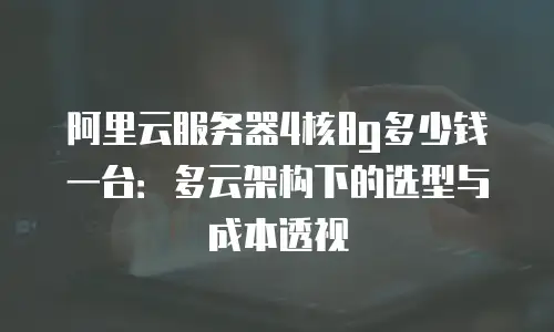 阿里云服务器4核8g多少钱一台：多云架构下的选型与成本透视