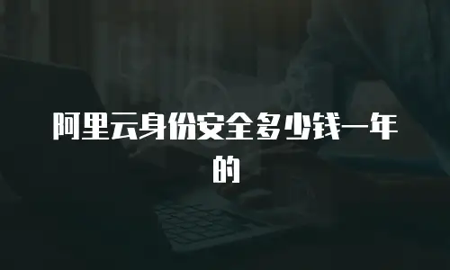 阿里云身份安全多少钱一年的