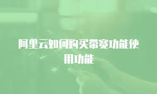 阿里云如何购买带宽功能使用功能