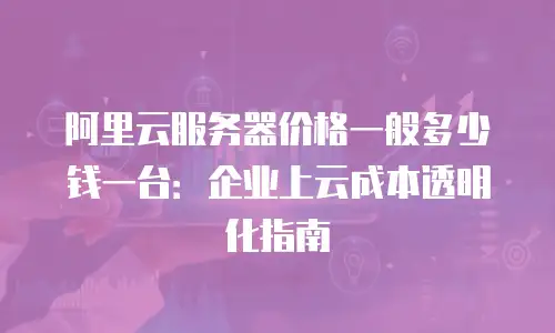 阿里云服务器价格一般多少钱一台：企业上云成本透明化指南