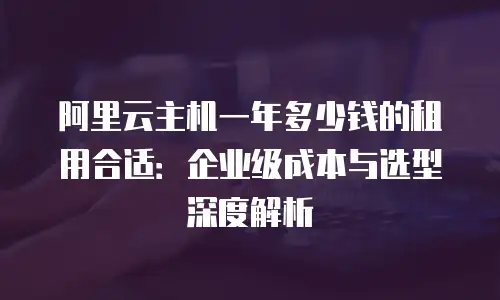阿里云主机一年多少钱的租用合适：企业级成本与选型深度解析