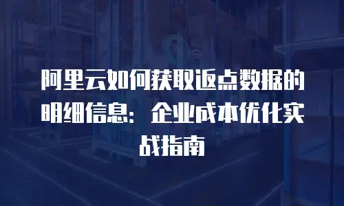 阿里云如何获取返点数据的明细信息：企业成本优化实战指南