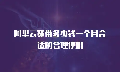 阿里云宽带多少钱一个月合适的合理使用