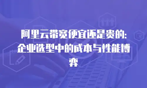阿里云带宽便宜还是贵的：企业选型中的成本与性能博弈