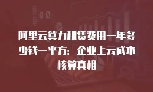阿里云算力租赁费用一年多少钱一平方：企业上云成本核算真相