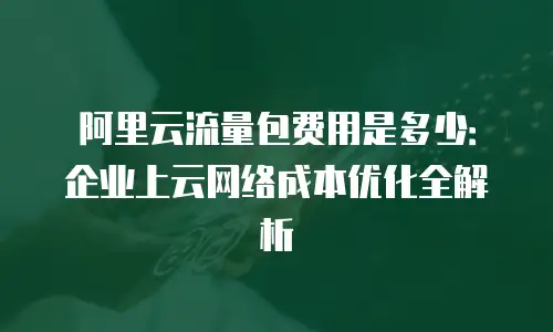 阿里云流量包费用是多少：企业上云网络成本优化全解析