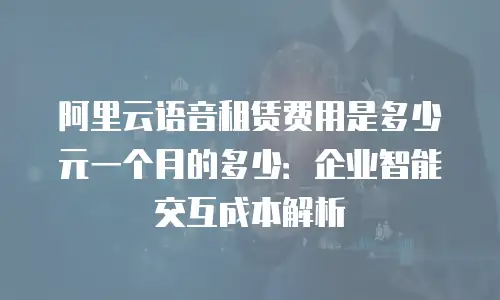 阿里云语音租赁费用是多少元一个月的多少：企业智能交互成本解析