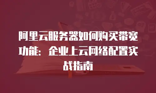 阿里云服务器如何购买带宽功能：企业上云网络配置实战指南