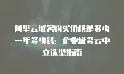 阿里云域名购买价格是多少一年多少钱：企业级多云中立选型指南