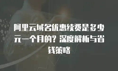 阿里云域名优惠续费是多少元一个月的？深度解析与省钱策略