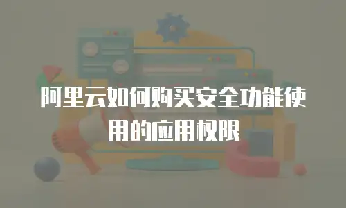 阿里云如何购买安全功能使用的应用权限