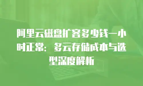 阿里云磁盘扩容多少钱一小时正常：多云存储成本与选型深度解析