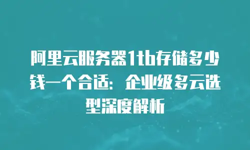 阿里云服务器1tb存储多少钱一个合适：企业级多云选型深度解析