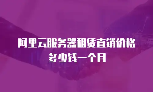 阿里云服务器租赁直销价格多少钱一个月