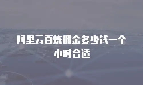 阿里云百炼佣金多少钱一个小时合适