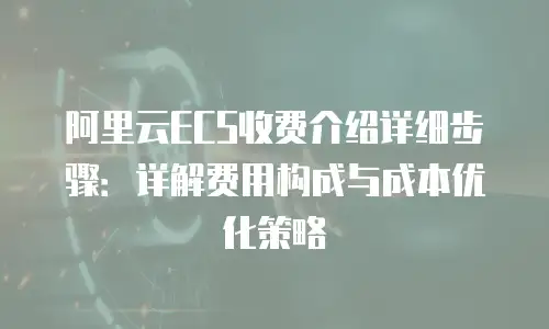 阿里云ECS收费介绍详细步骤：详解费用构成与成本优化策略